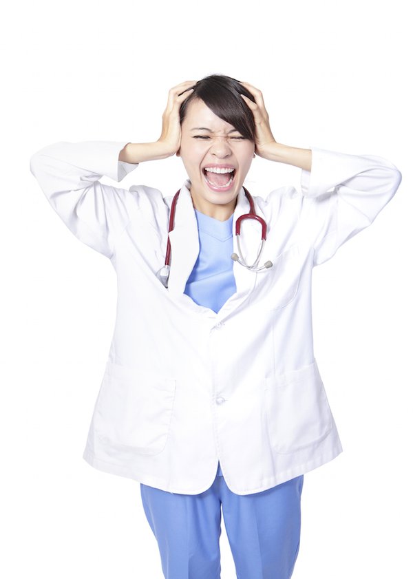 Frustrated doctor